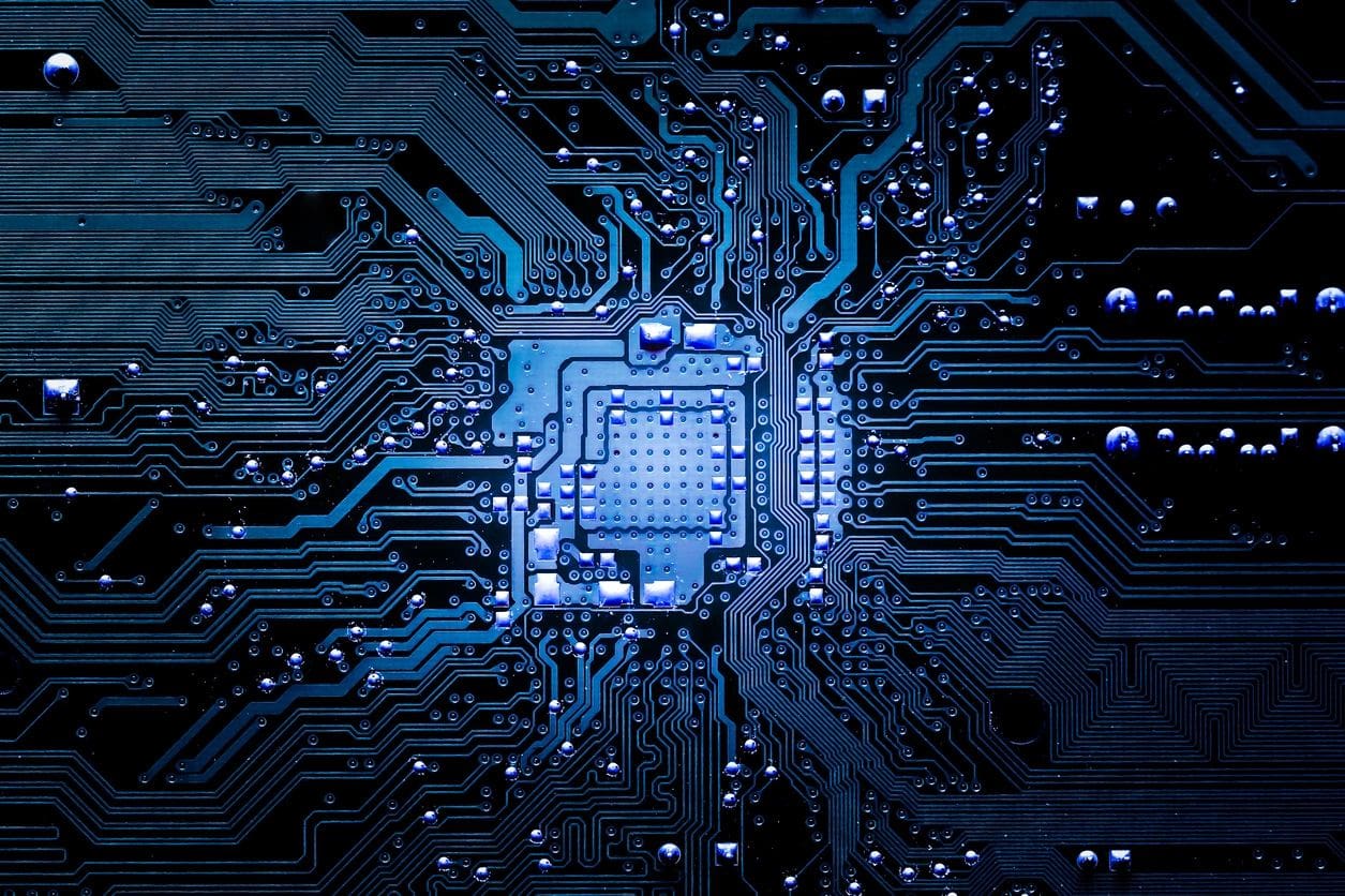 A close up of the electronic circuit board